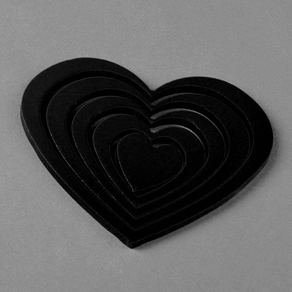 Melko Wanddekoobjekt Wandtattoo Wandaufkleber Herzen in 3D Optik Holz 5tlg. Set Wandbild (Stück), Herzen lassen sich zusammen oder getrennt befestigen