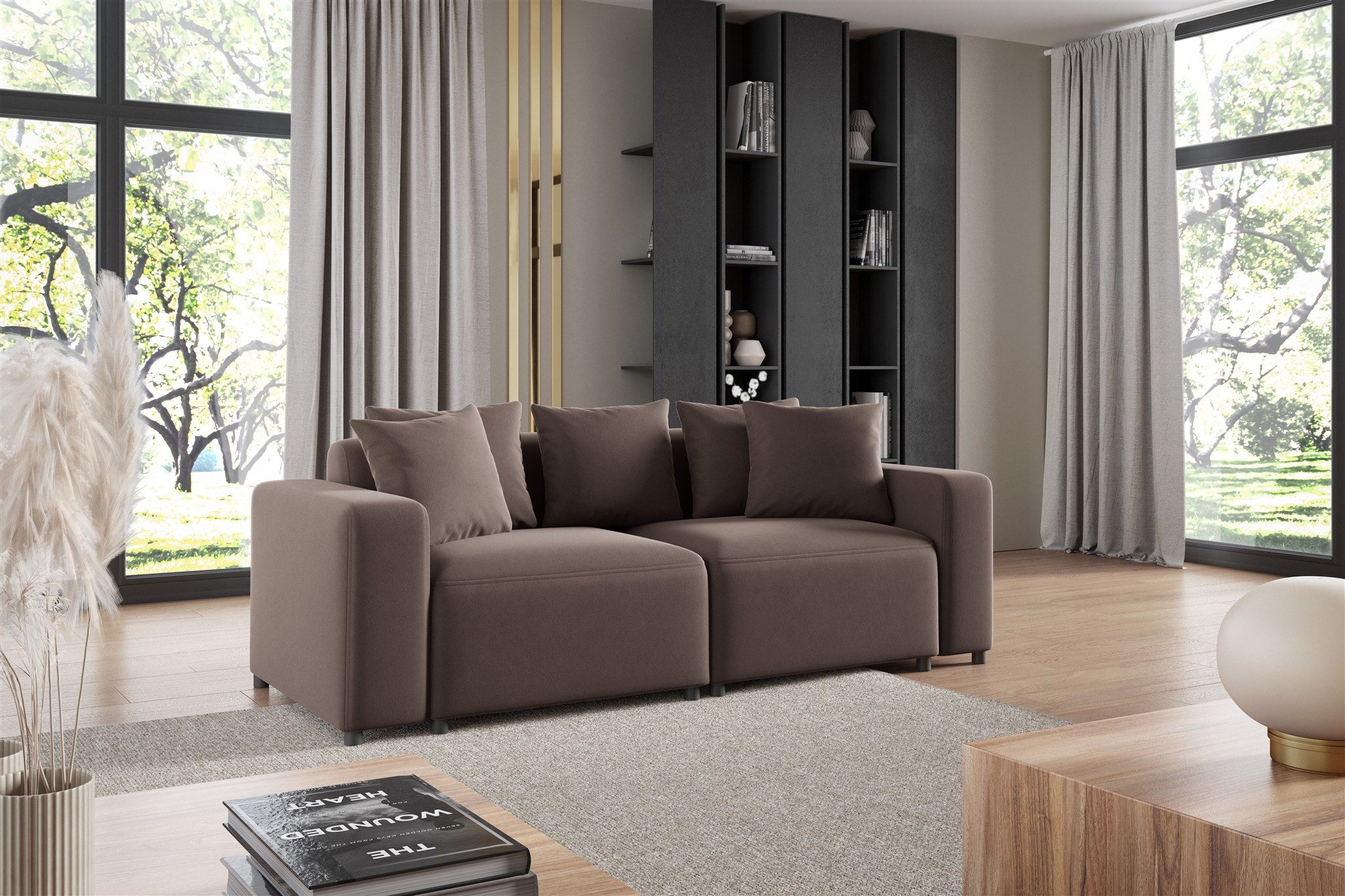 2-Sitzer Sofa Designersofa MEGAN 2-Sitzer in Stoff Salvador