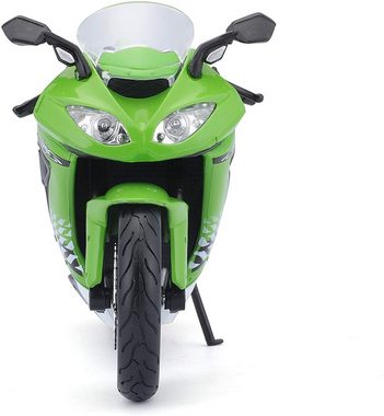Maisto® Modellmotorrad Kawasaki Ninja ZX-10R (schwarz-grün, Maßstab 1:12), Maßstab 1:12, detailliertes Modell