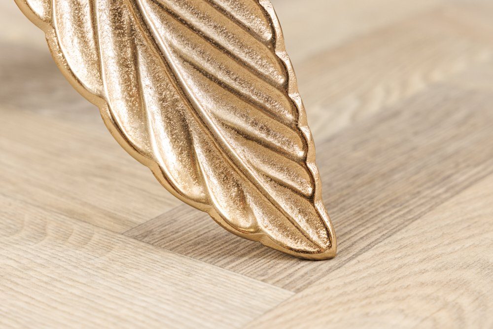 riess-ambiente · Handarbeit FEATHER (Einzelartikel, Wohnzimmer 65cm · gold Design Modern Beistelltisch Glas 1-St), · · rund · Metall