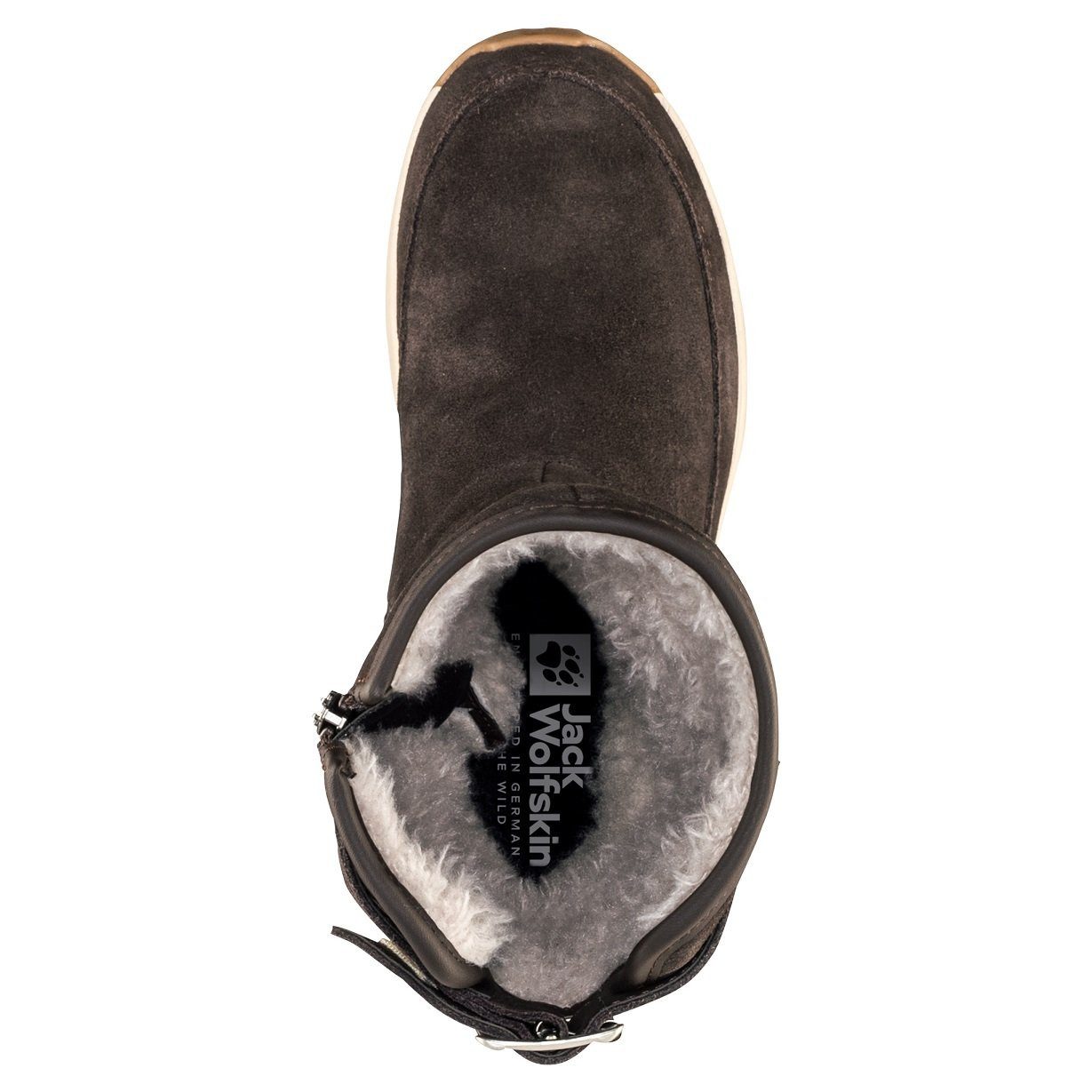 Jack Wolfskin Queenstown Texapore (Leder, seitlicher Reißverschluss) dunkelbraun Winterstiefel