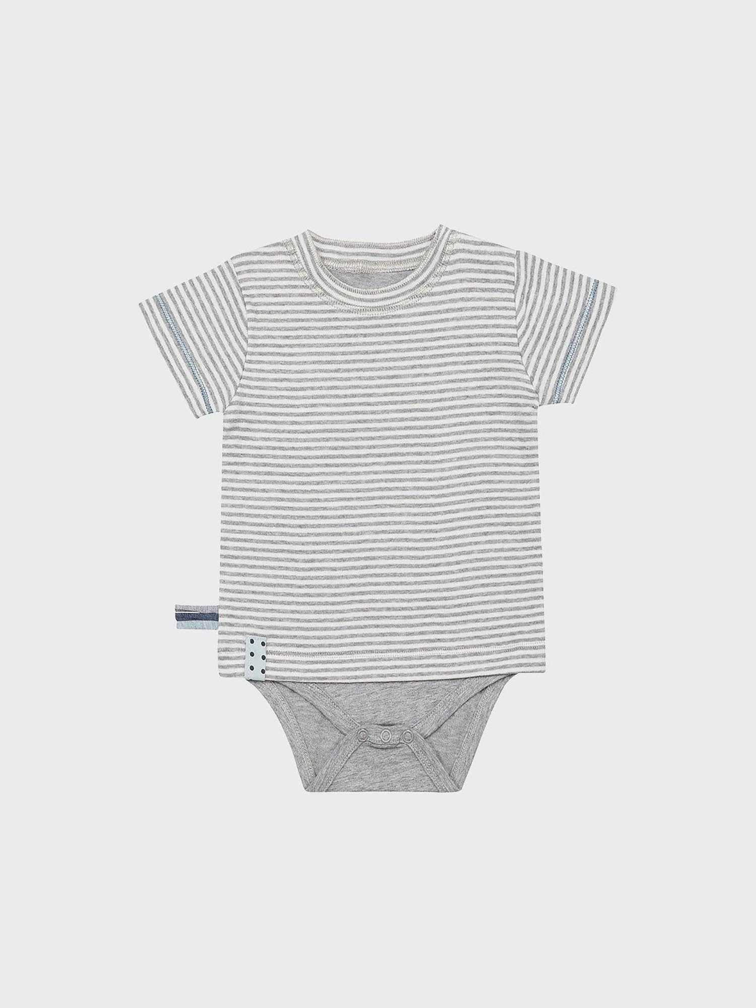 T-Shirt-Body Baby Kurzarm-Bodyshirt aus Bio-Baumwolle,gestreift
