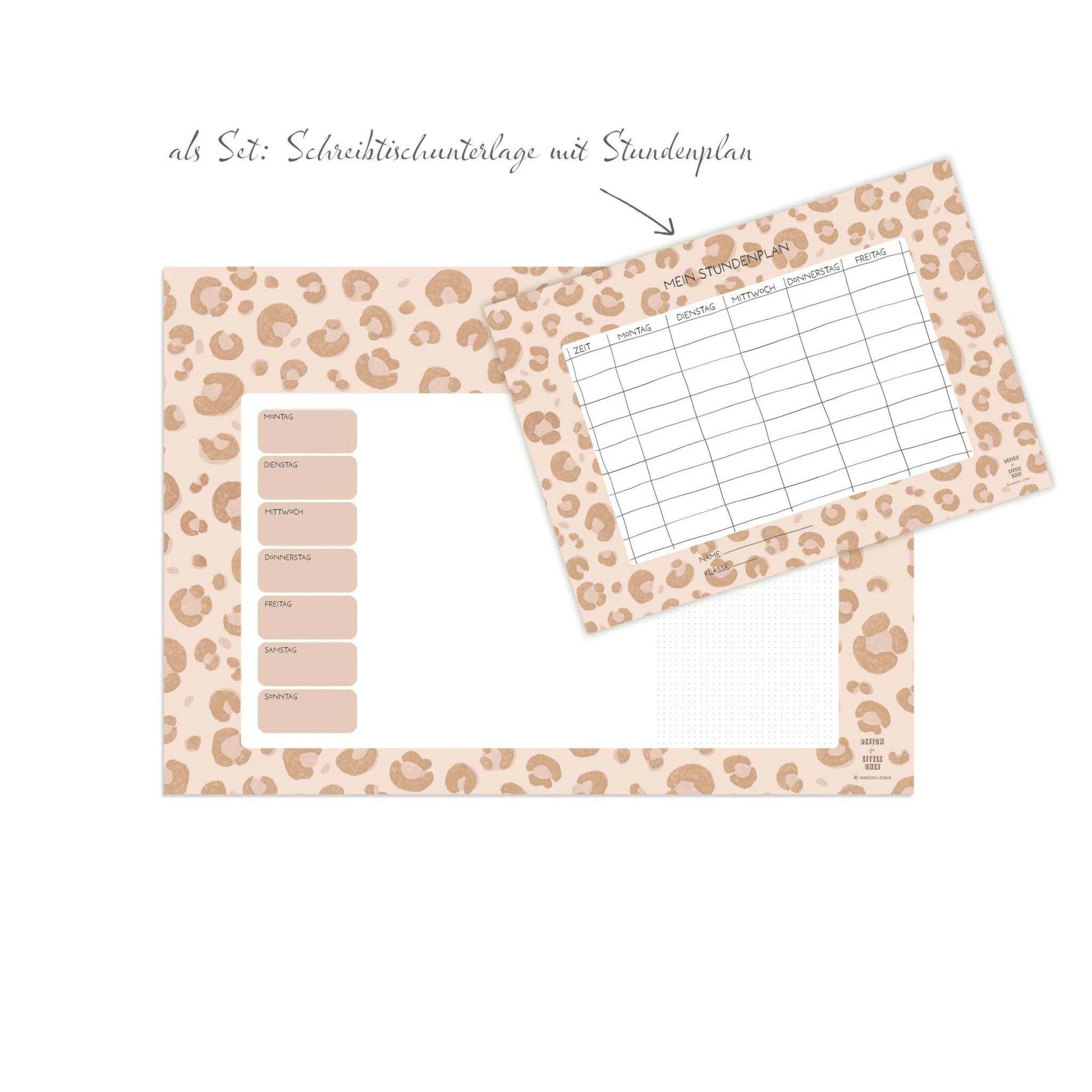 scriptum Schreibtischunterlage für Kinder - „Leo“ - Wochenplaner 25 Blatt aus Premiumpapier, (2 tlg., 25 Blatt hochwertiges Premiumpapier)