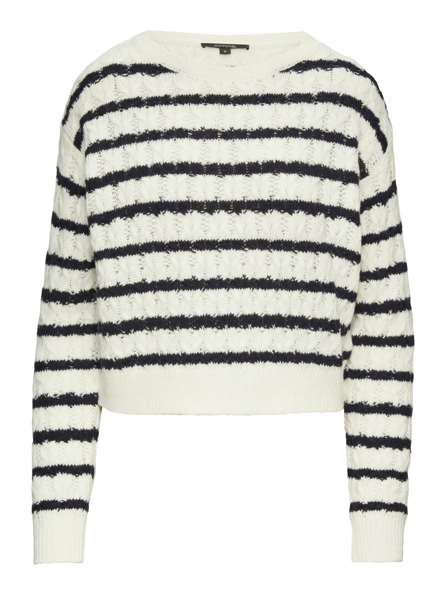 comma Langarmshirt bunt,Casual,Baumwolle,Gestreift,Rundhals,Lang,Boxy Fit