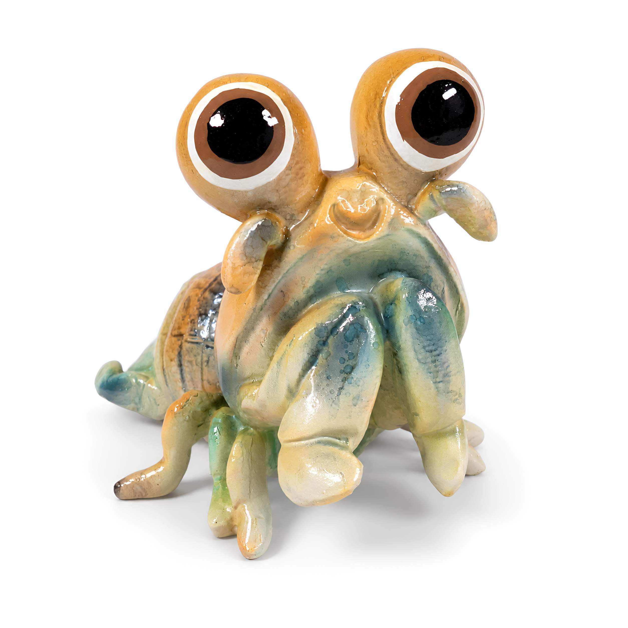 colourliving Tierfigur Garnele Deko-Figur glänzend (Grün & Orange) – Maritime Gartendeko (1 St), »Garnele« aus der colourliving GlossiBande