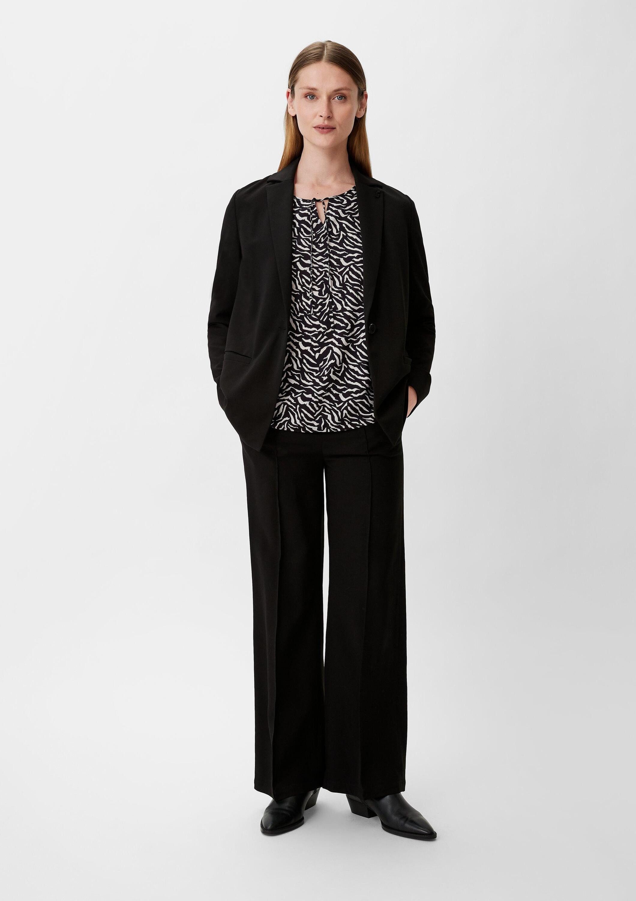 comma Langarmbluse Bluse Tunikabluse aus Viskose