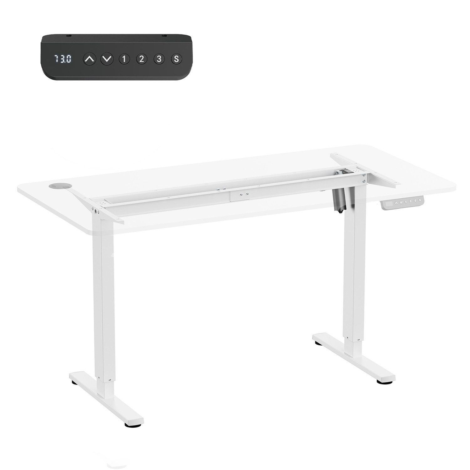 Ergo Office Schreibtisch ER-400 Schreibtischgestell elektrisch ohne Tischplatte, Memory-Funktion, Höhenverstellung von 70 bis 112 cm