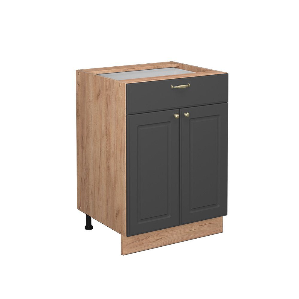 Vicco Unterschrank Fame-Line, Anthrazit-Gold/Eiche 60cm mit günstig online kaufen