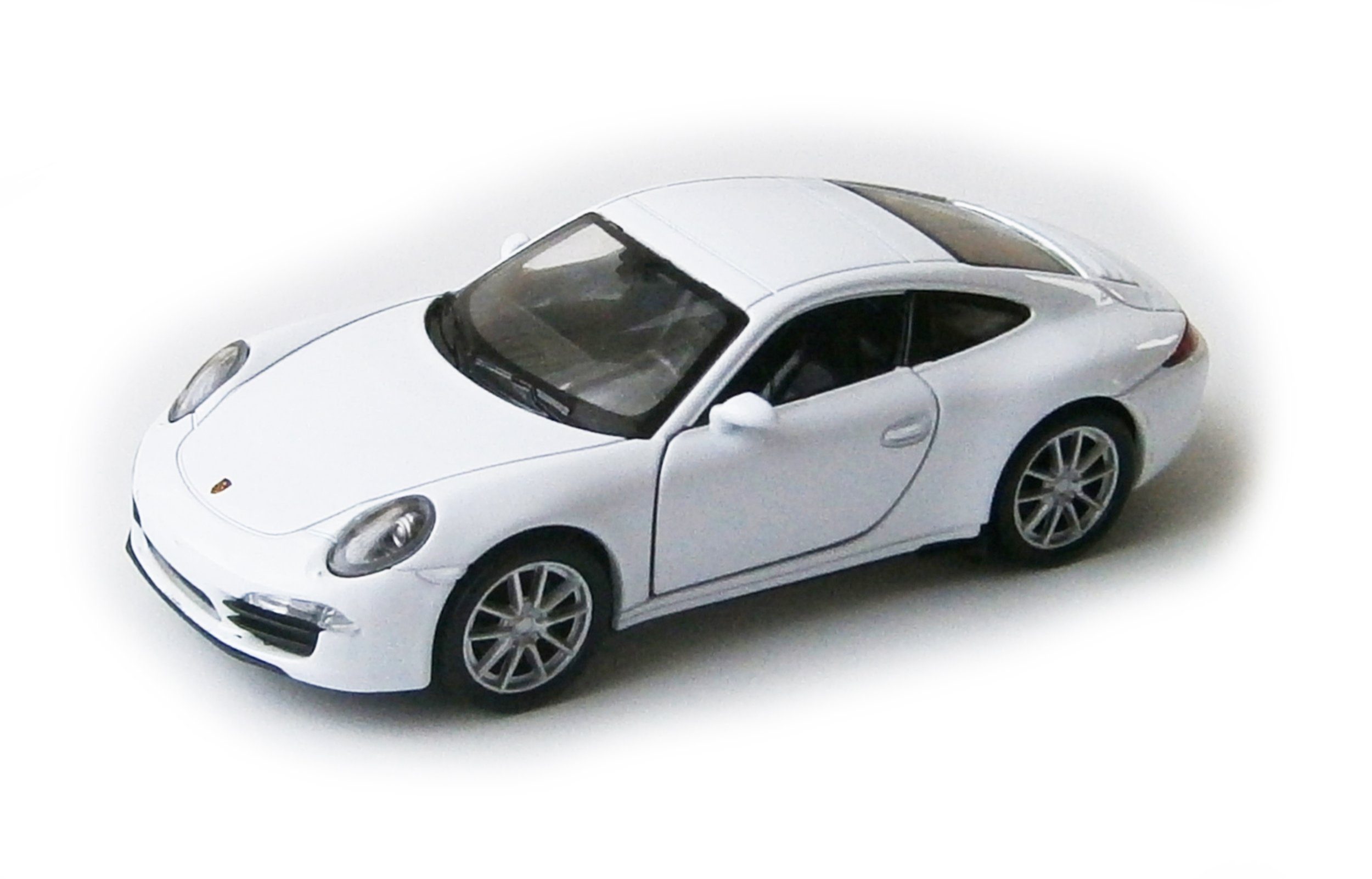 Welly Modellauto PORSCHE 911 (991) Carrera S Modellauto Modell Metall Auto 93 (Weiss), Spielzeugauto Kinder Geschenk