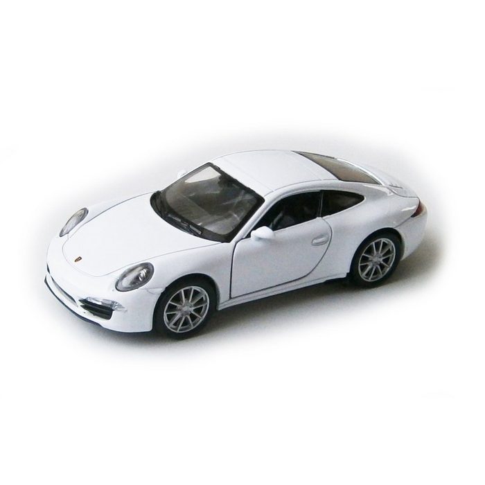 Welly Modellauto PORSCHE 911 (991) Carrera S Modellauto Modell Metall Auto 93 (Weiss) Spielzeugauto Kinder Geschenk
