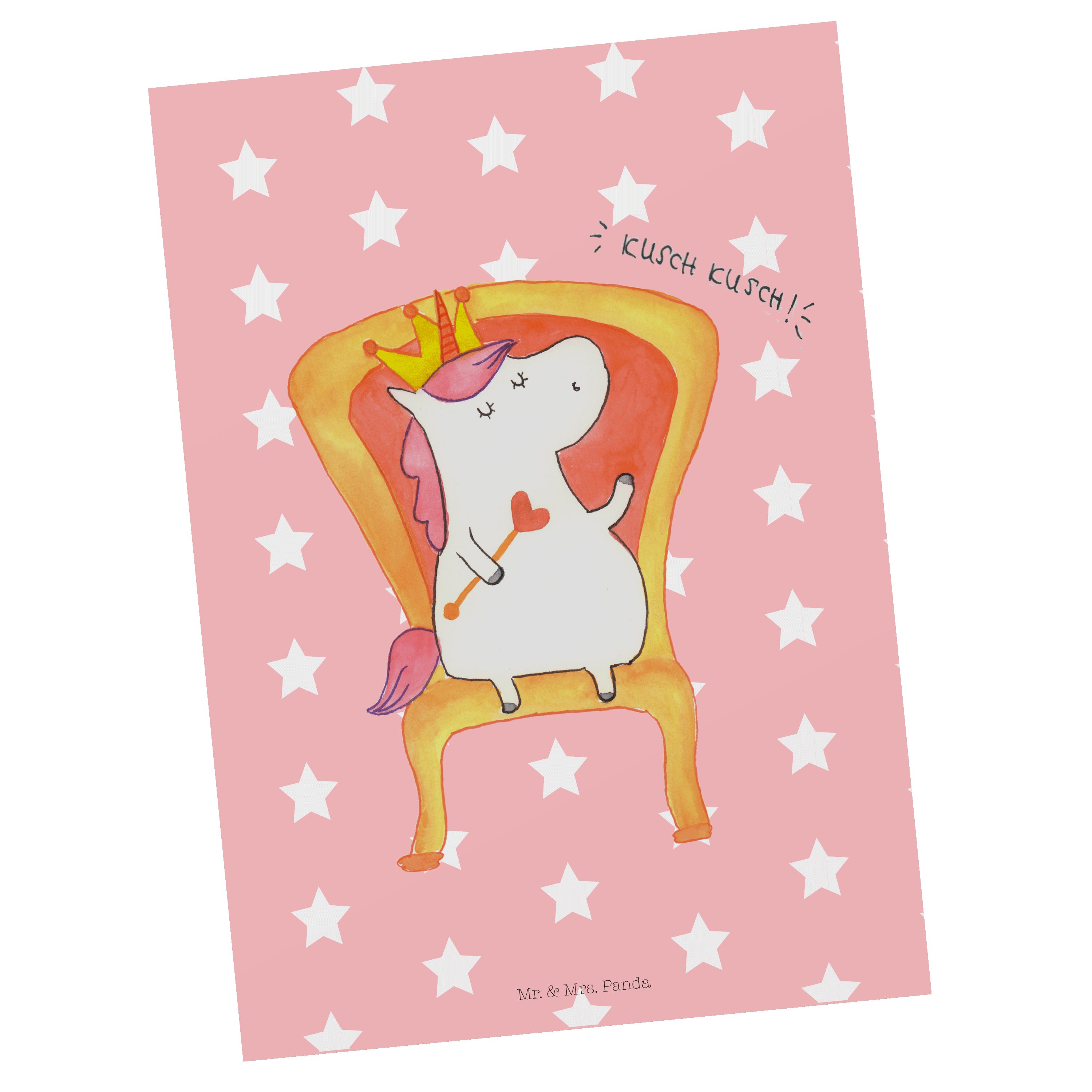 Mr. Pastell & Einhorn Prinzessin - Mrs. Rot Gru Postkarte Geburtstagsgeschenk, Panda Geschenk, -