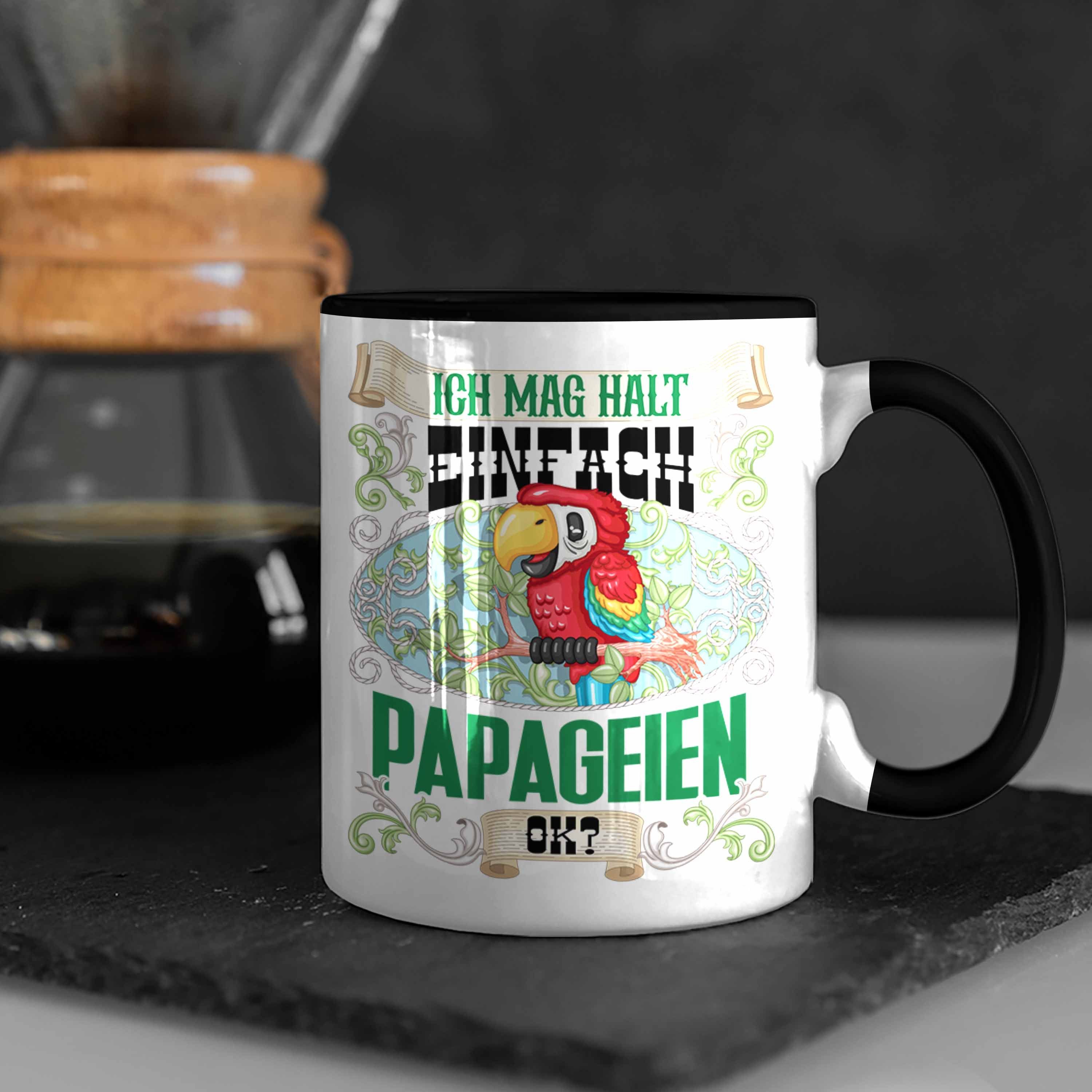Tasse Tasse Schwarz Mag Trendation Ich Geschenk Papageien Halt für Einfach Besitz Papageien ok