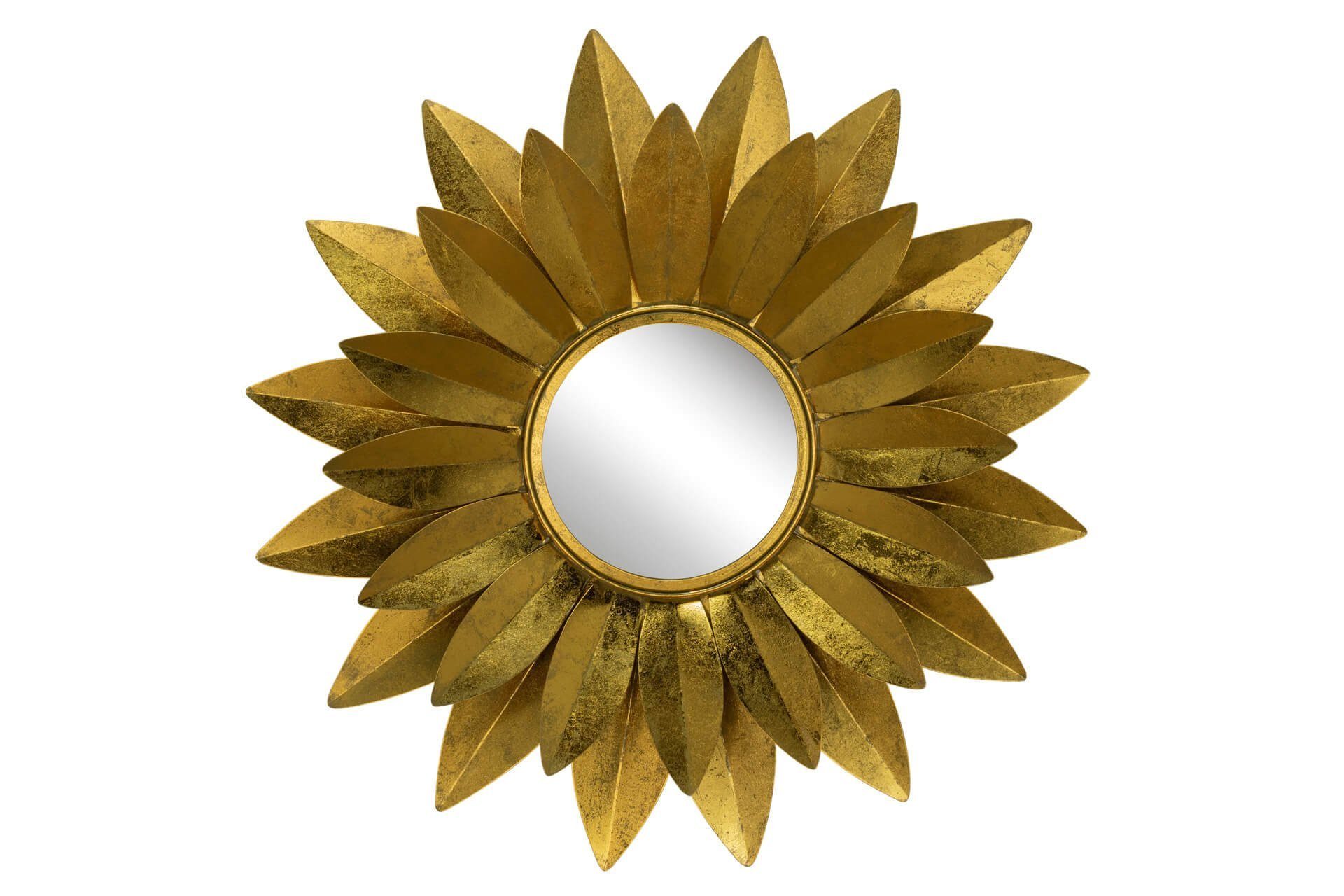 90x90x7 KUNSTLOFT handgefertigter Deko-Spiegel Metall Sonnenblumenring cm, aus Wandspiegel