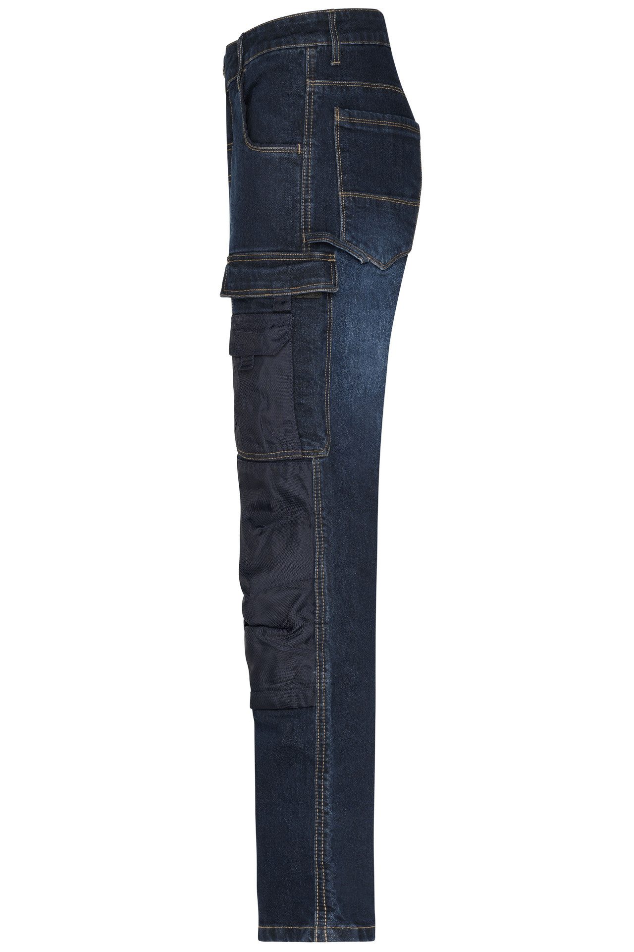 James & Nicholson Arbeitshose Robuste Herren Arbeitshose aus Stretch-Denim-Jeans JN875 Reißfeste Dreifachnaht