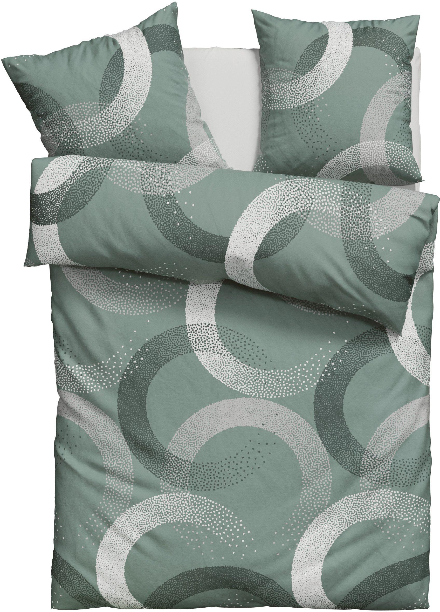 OTTO home Bettwäsche Balisa, Linon, 2 teilig, ab Größe 135x200 cm, aus 100% Baumwolle, Bettwäsche mit Kreisen