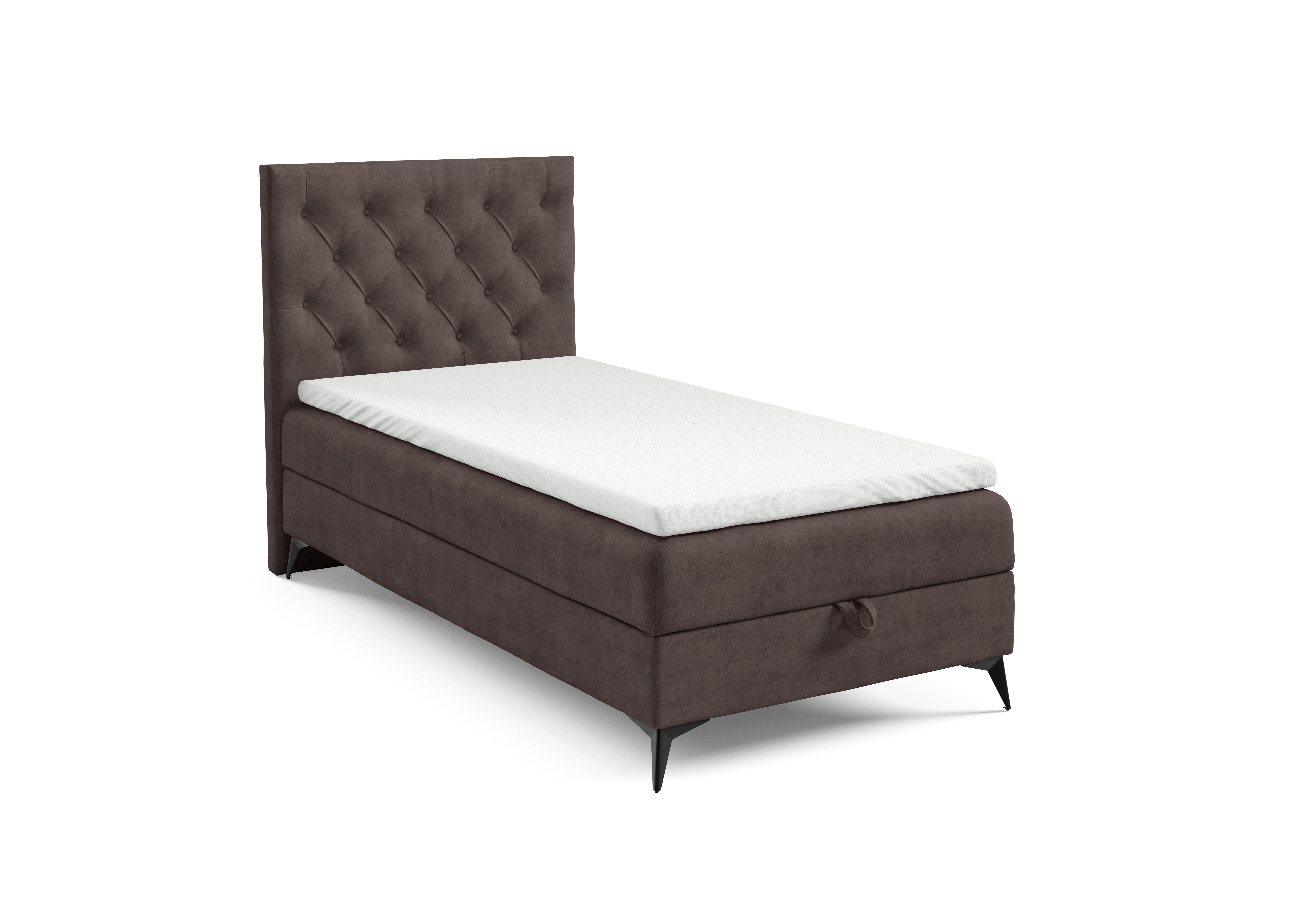 Best for Home Boxspringbett K18 Single SLIM mit Bettkasten & Bonellfedrkernmatratze, Topper H3 (Einzelbett, Polsterbett, Juniorbett, Hotelbett, versch. Größen, 70x200 80x200 90x200 100x200 cm), mit oder ohne Topper, Flexible Liefermöglichkeiten, Handwerksqualität