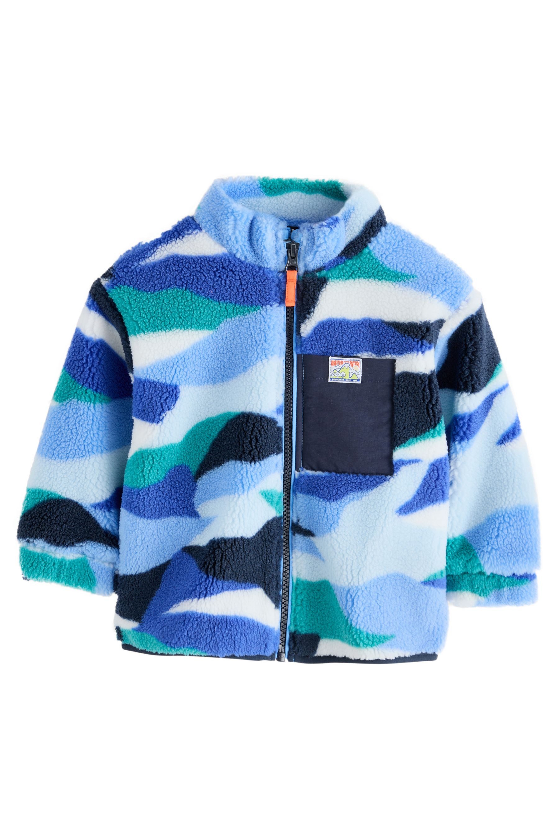 Next Kapuzenfleecejacke Gemusterte Fleecejacke mit Reißverschluss günstig online kaufen