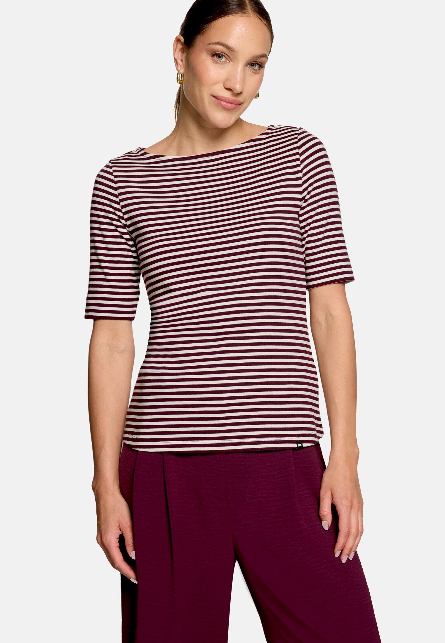 Zero Kurzarmshirt Damen Shirt mit U-Boot-Ausschnitt (1-tlg) Material – Bild 2 von 5