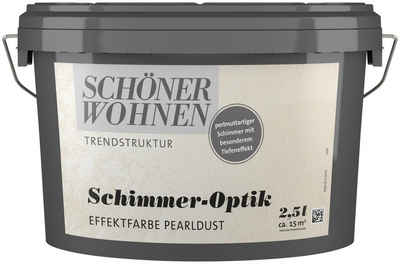 SCHÖNER WOHNEN-Kollektion Wand- und Deckenfarbe Schimmer-Optik Effektfarbe, 2,5 L, silver lining, perlmuttartiger Schimmer mit besonderem Effekt