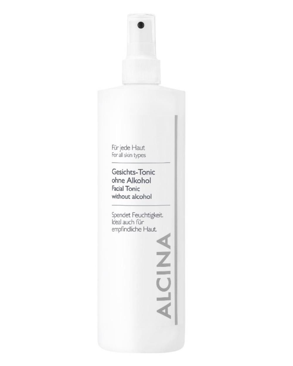 ALCINA 2-in-1 Gesichtswasser und Peeling ALCINA Gesichts-Tonic ohne Alkohol (500 ml), ideal zur sanften und porentiefen Reinigung