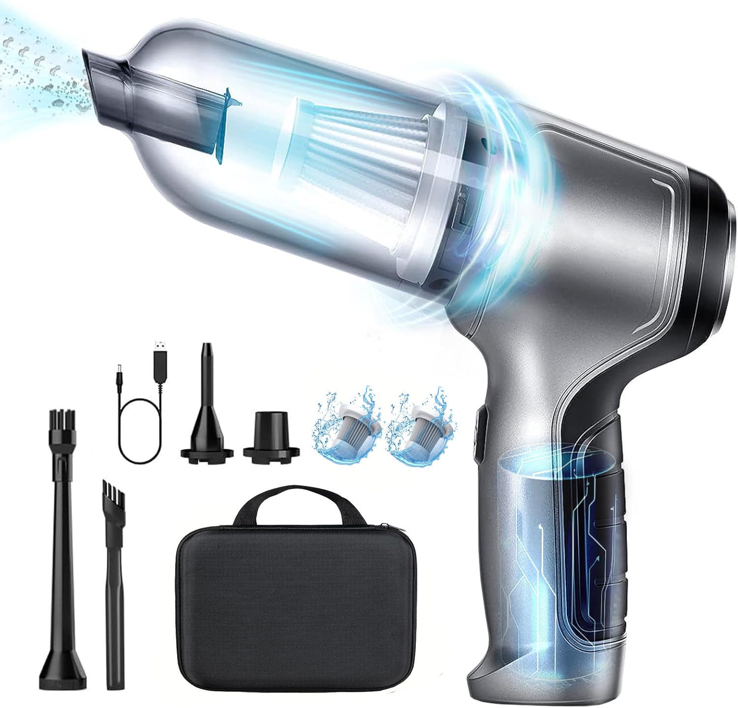 ibettertec Akku-Handstaubsauger Akku-Handstaubsauger, 3 in 1 Auto-Staubsauger, 120 W, 12000PA Ручные пылесосы Kabellos, Auto Elektrische Staubgebläse Stark