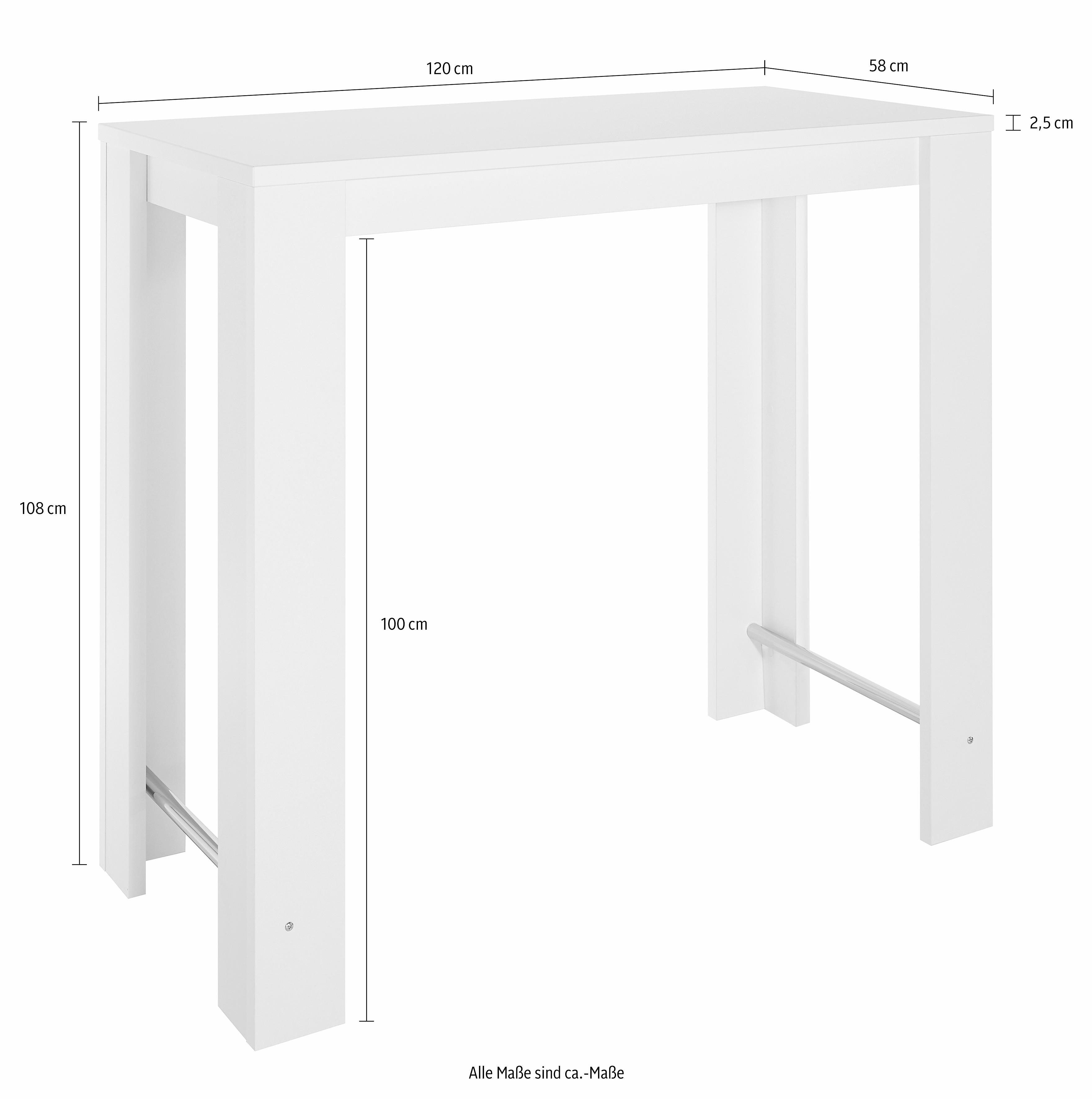 Stehtisch Breite 120 HELA cm Frieda, Eichefarben sägerau