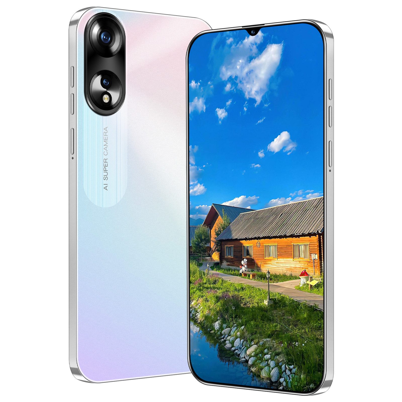 HT 6,3-Zoll-Bildschirm, Dual-Kameras, Dual-SIM-Karten Smartphone (8 MP Kamera, 2GRAM+16GROM, unterstützt 4G FDD-LTE: B1/3/7/20, geeignet für Anfänger)