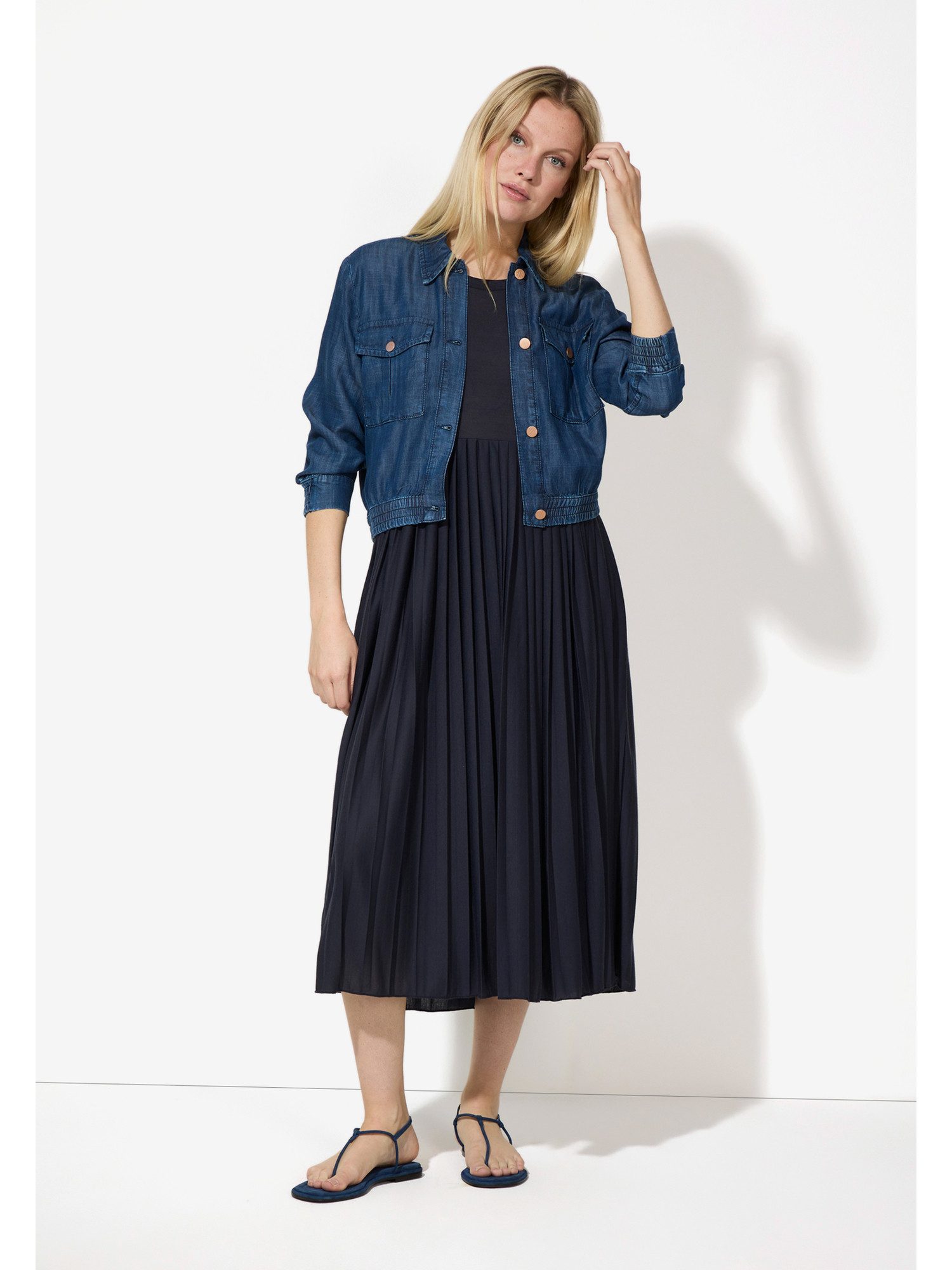 MORE&MORE Jerseykleid Jersey-Plisseekleid günstig online kaufen