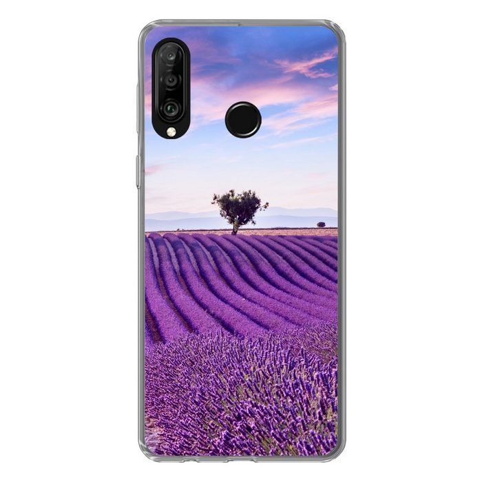 MuchoWow Handyhülle Lavendel - Natur - Lila - Bäume - Blumen Handyhülle Huawei P30 Lite Handy Case Silikon Bumper Case