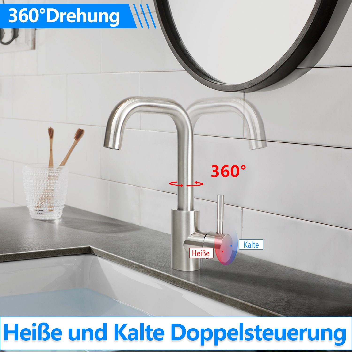 ZMH Waschtischarmatur Wasserhahn Bad Ausziehbar brause günstig online kaufen