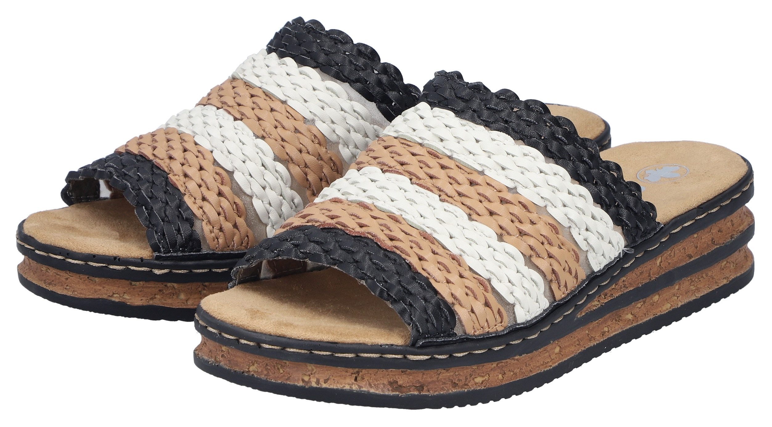 Rieker Pantolette Sommerschuh, Urlaubsschuh, Keilpantolette zum Schlupfen