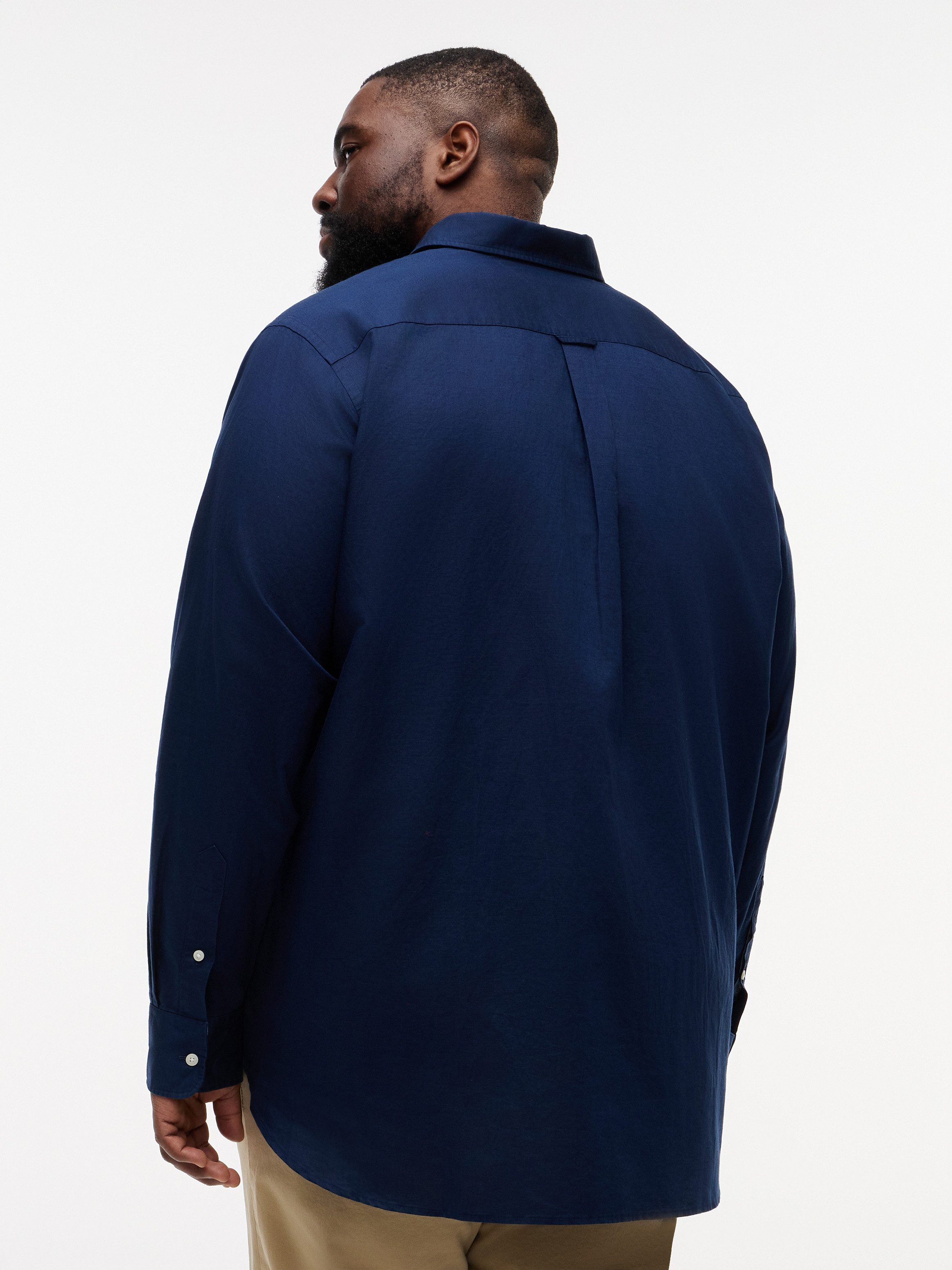 Tommy Hilfiger Big & Tall Langarmhemd BT- LINEN Große Größen Regular Fit Button-down-Leinenmix