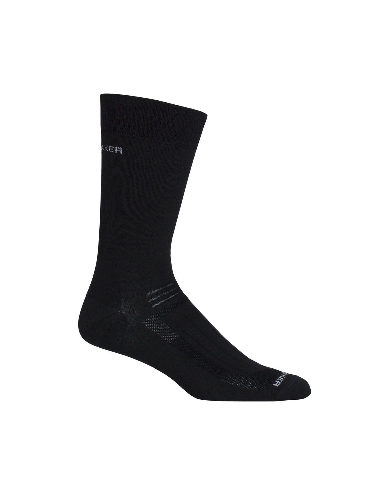 Icebreaker Wandersocken Crew Hike Liner - Merinowolle, robust, leicht - schwarz Herren