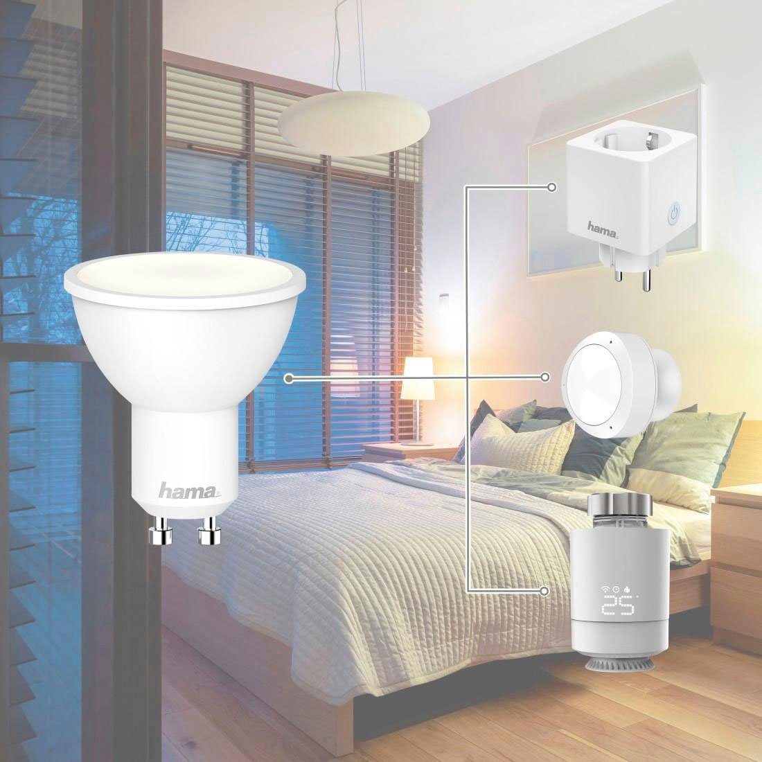 Weiß, LED-Leuchtmittel Appsteuerung, Lampe, GU10,5W, für WLAN Sprachsteuerung, LED Hama GU10