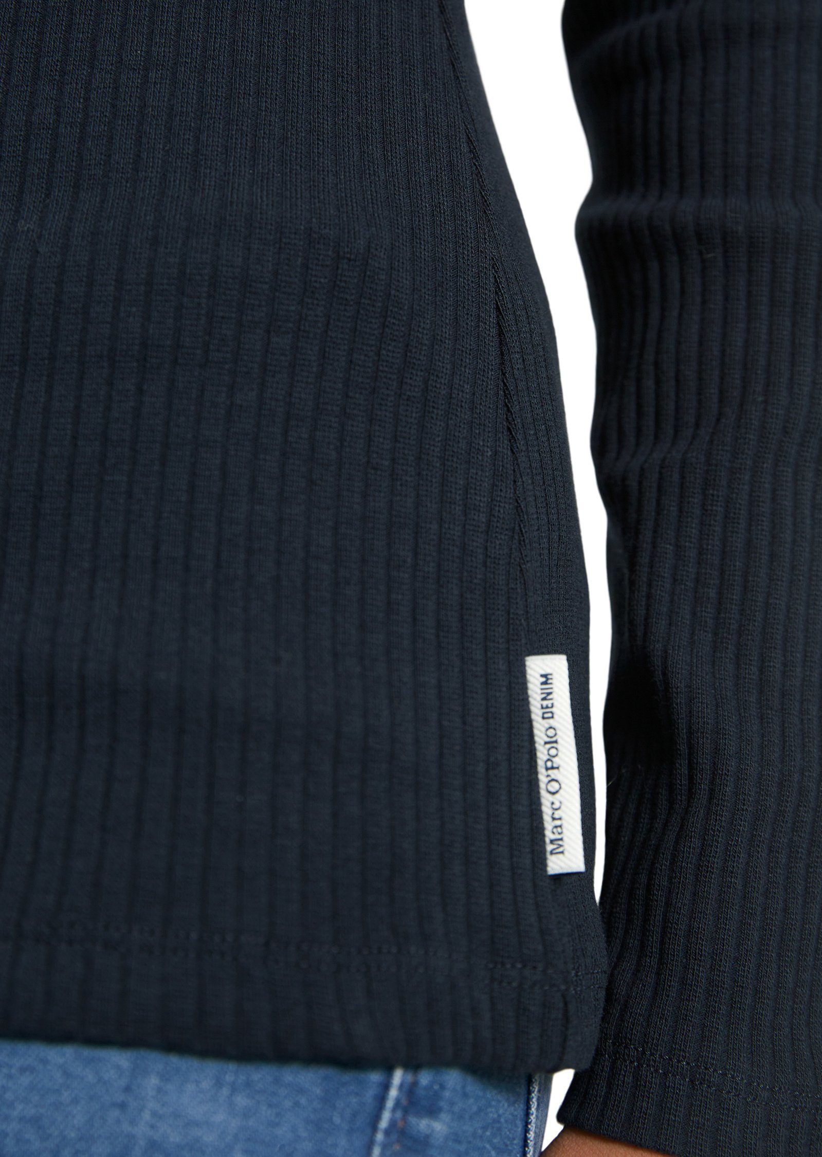 Langarmshirt Organic O'Polo Cotton-Jersey Marc aus blau DENIM