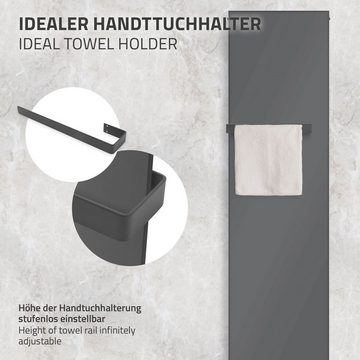 LuxeBath Badheizkörper Designheizkörper Handtuchheizkörper Handtuchwärmer, Anthrazit 452x1600mm Mittelanschluss Handtuchhalter