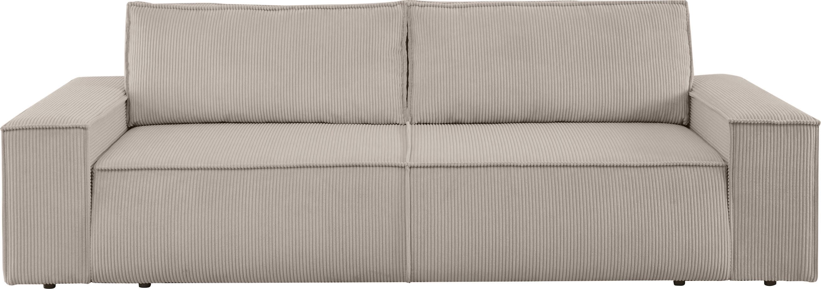 OTTO home 3-Sitzer SHERWOOD Cord Schlafsofa (257cm), Schlaffunktion mit Bettkasten (ca. 136/200cm) – Bild 2 von 5