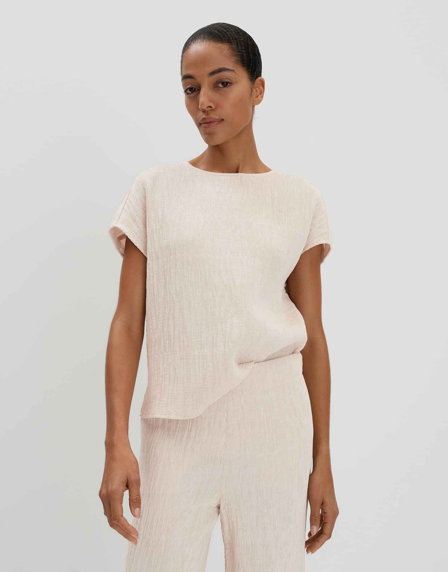 Shirtbluse ZLAMEA Regular mit Crinkle Effekt