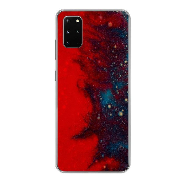 MuchoWow Handyhülle Tinte - abstrakt - rot - blau Phone Case Handyhülle Samsung Galaxy S20 Plus Silikon Schutzhülle