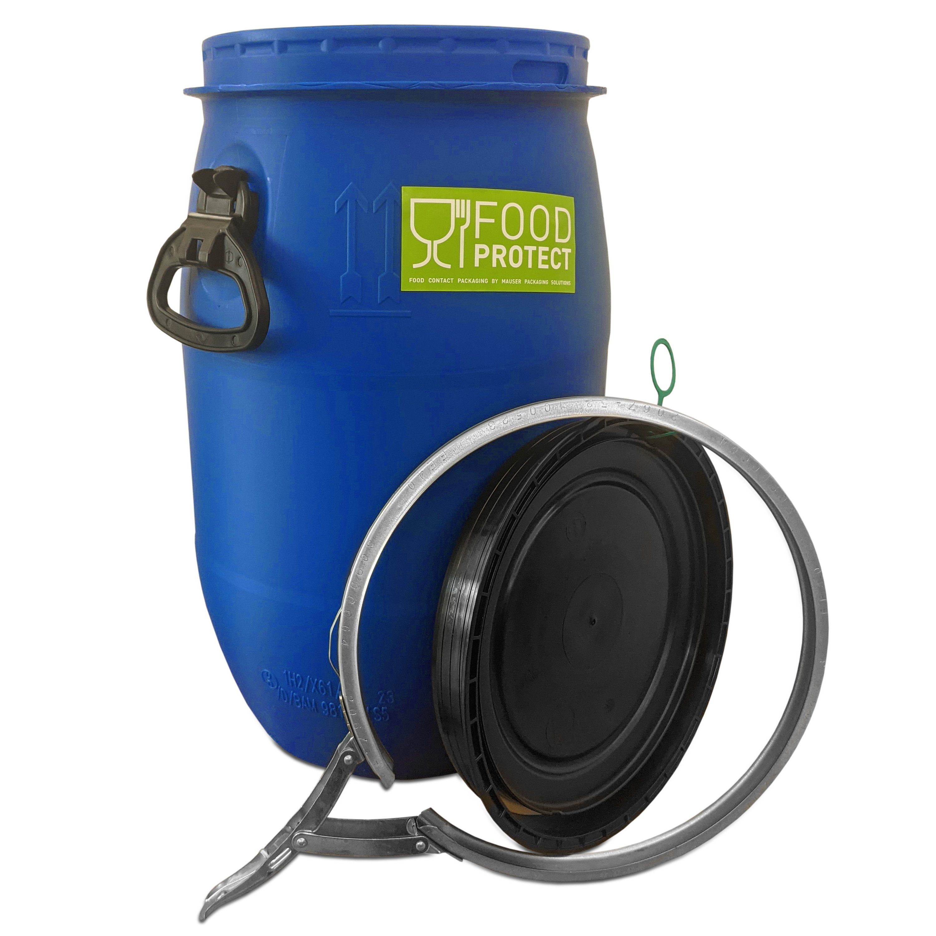 Plasteo Regentonne 30 Liter Deckelfass Lebensmittelecht FDA-zugelassen Kunststofffass, 30 l, FDA Zulassung