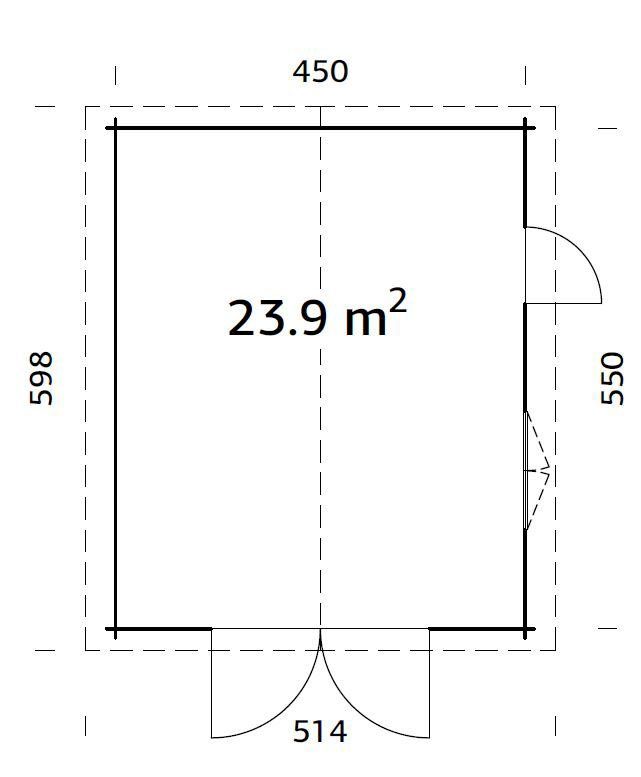 Palmako Garage Roger, BxTxH: 514x598x287 cm, grau mit Holztor