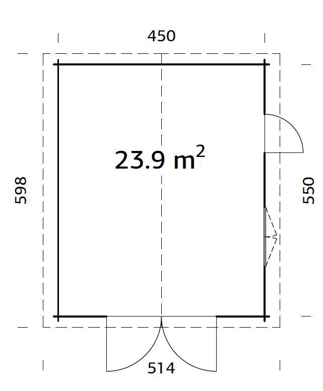 Palmako Garage Roger, BxTxH: 514x598x287 cm, mit Holztor, grau