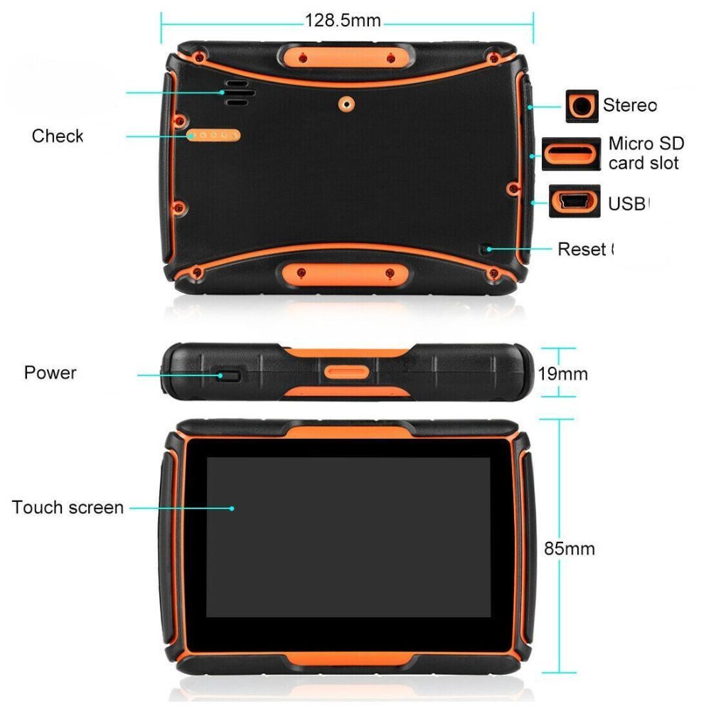 GABITECH 4 Zoll wasserdichtes GPS Navigationsgerät DRIVE M4 für Motorrad & PKW Motorrad-Navigationsgerät (2 in 1 Navi, umfangreiches Zubehör) – Bild 4 von 5