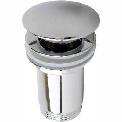Sanixa Ablaufgarnitur Ventil für Waschtisch Waschbecken Abflussgarnitur Klick-Verschluss Universal Ablaufgarnitur rund, POP UP Ventil für Waschtisch
