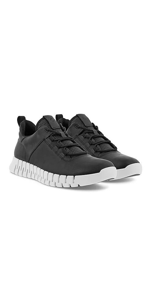 Ecco Gruuv Lea (aus Nubukleder) schwarz/weiss Herren Sneaker günstig online kaufen