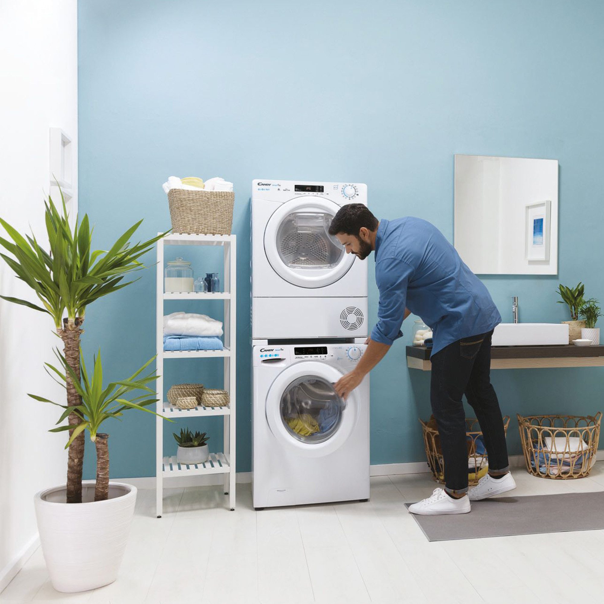 Candy Kondenstrockner CSOE C10DG-S, Wi-Fi + Bluetooth, Mengenautomatik, Startzeitvorwahl