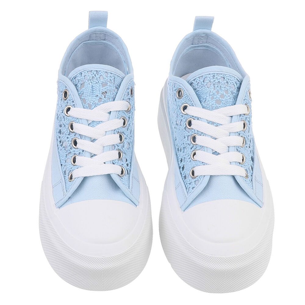 Ital-Design Damen Low-Top Freizeit Sneaker (88828269) Flach Sneakers Low in Hellblau