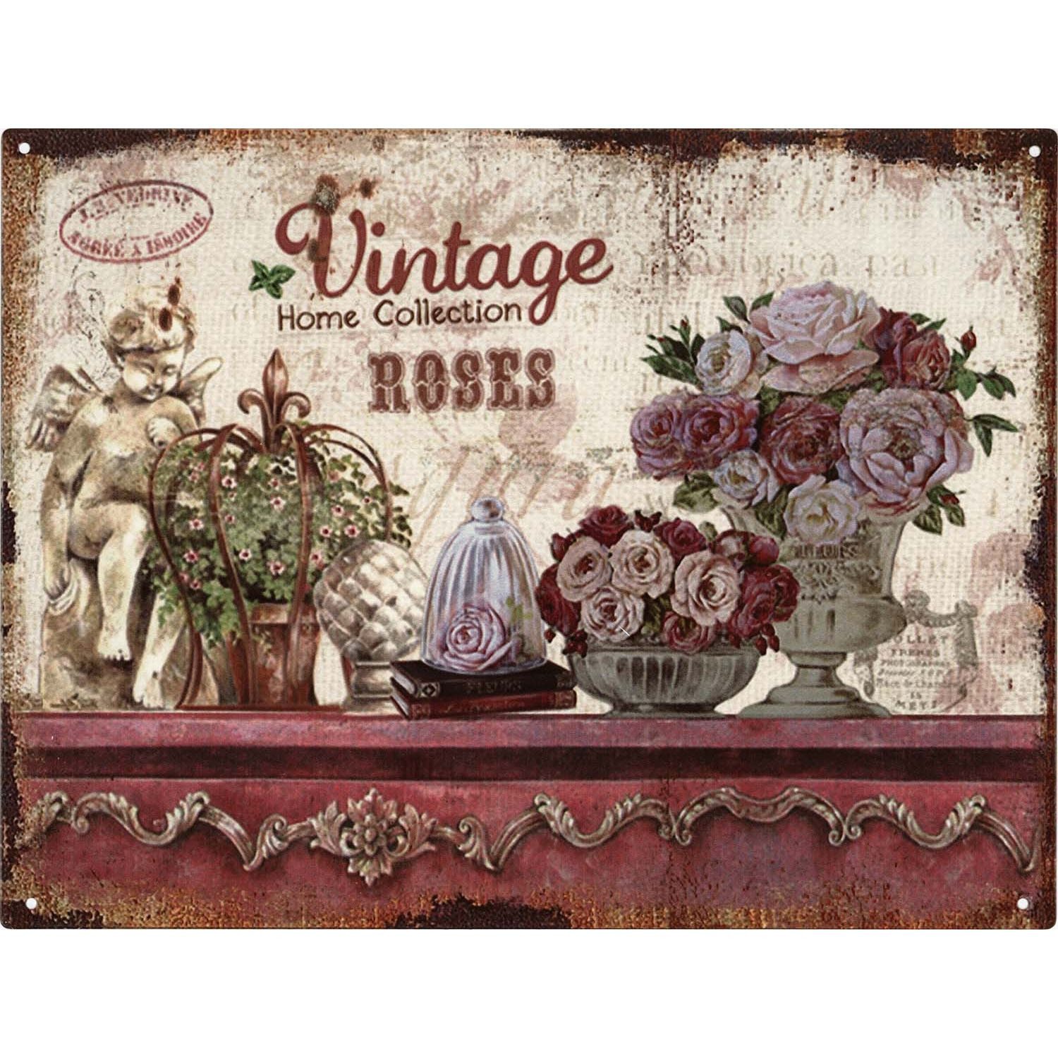 Moritz Metallschild Blechschild Vintage Home Collection Roses, (Einzeln), 2 günstig online kaufen