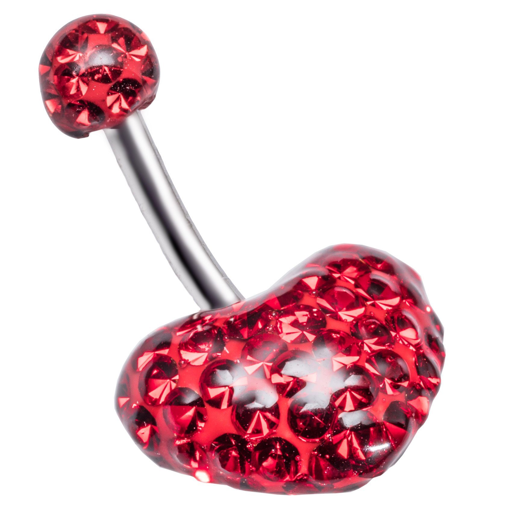 Paletti Bauchnabelpiercing Bauchnabelpiercing Swarovski Element Epoxy Rotem Herz