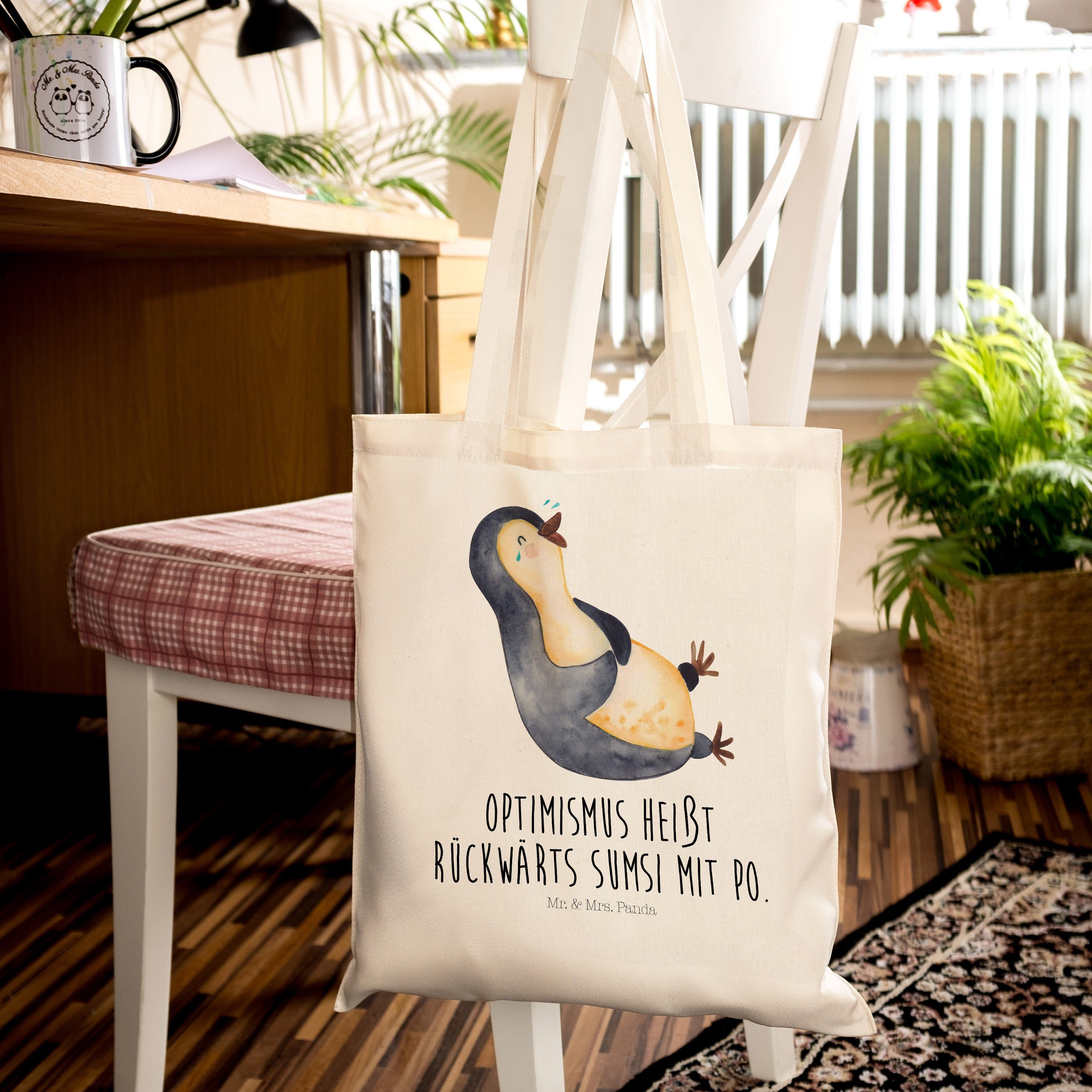 Mrs. lol, - Einkaufs Panda Beuteltasche, Tragetasche Transparent Geschenk, lachend (1-tlg) - Mr. & Pinguin